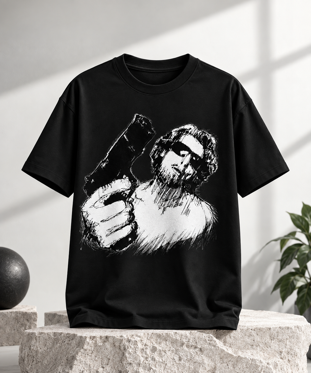 Monochrome Graphic Black T-Shirt
