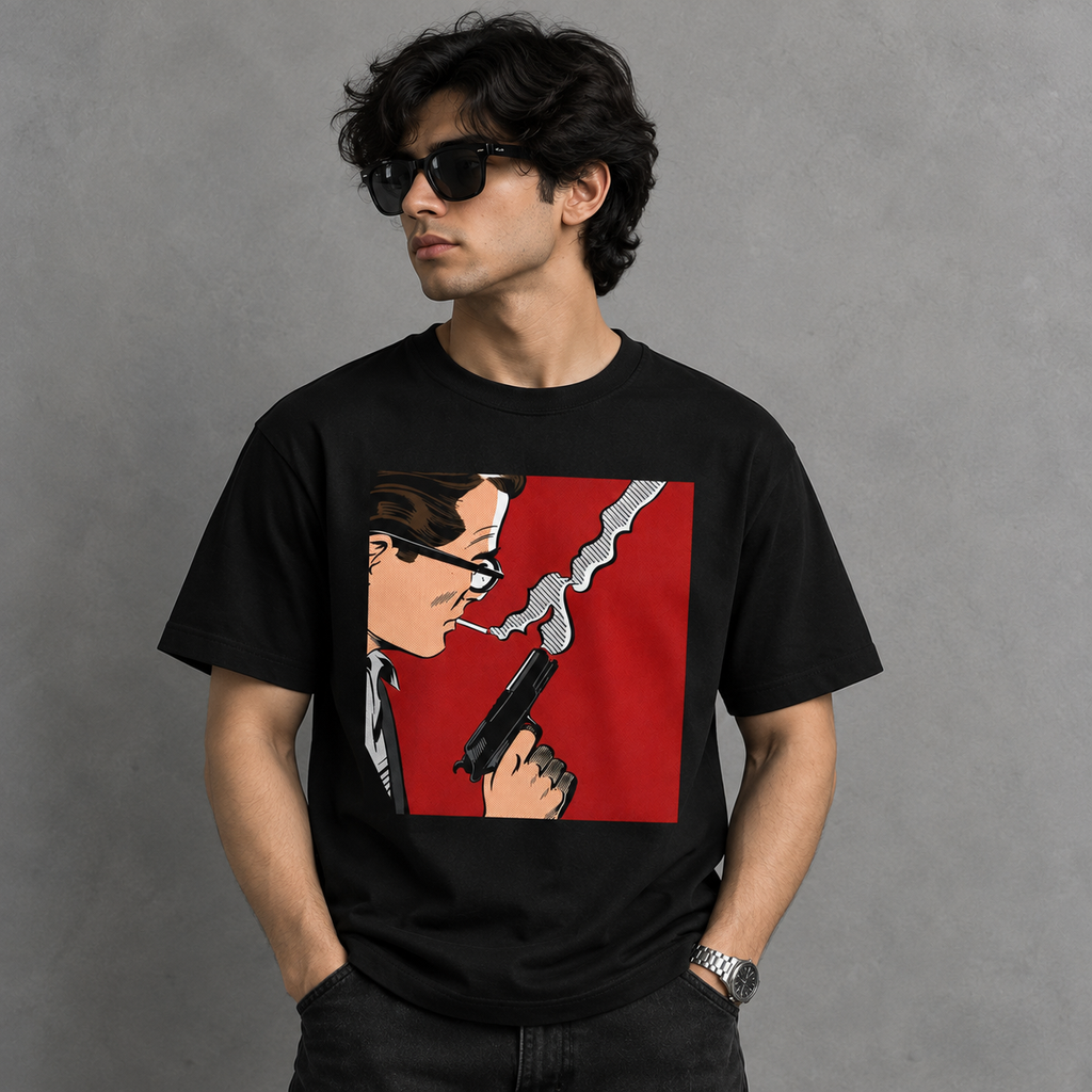 Noir Rebel Graphic Black T-Shirt