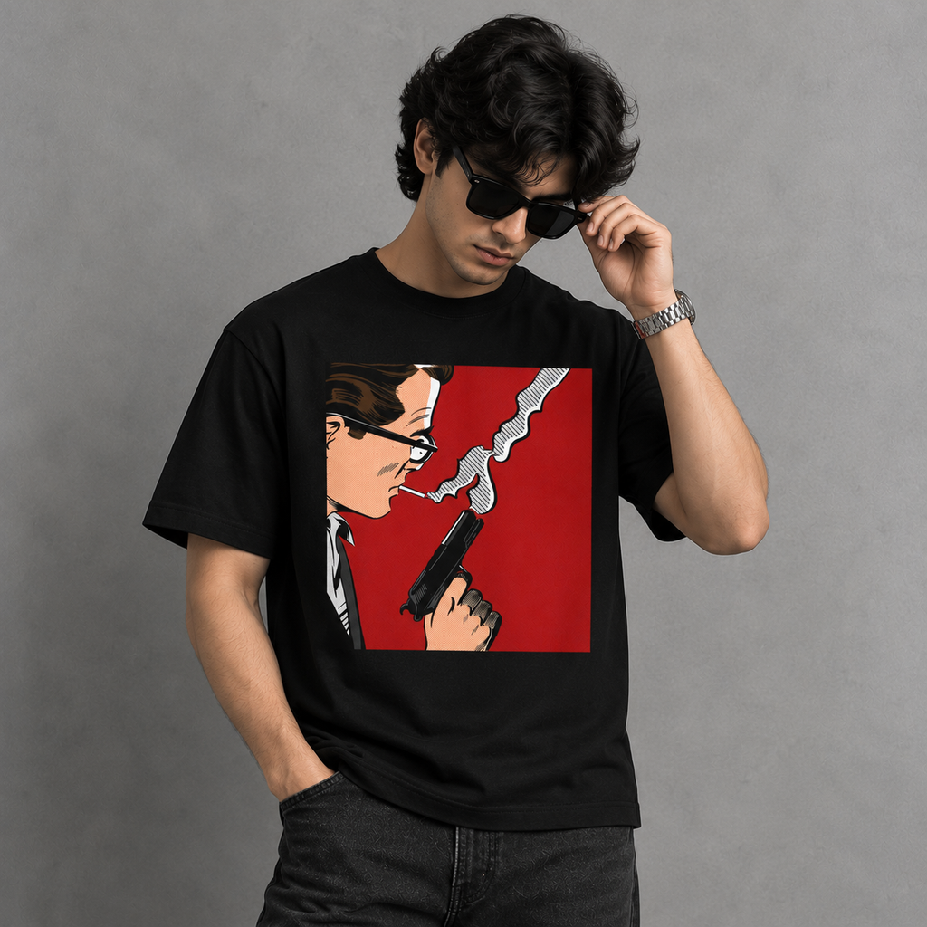 Noir Rebel Graphic Black T-Shirt