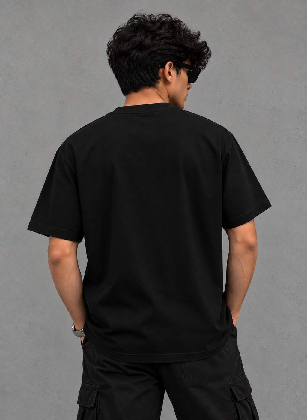Noir Smoke Graphic Black T-Shirt