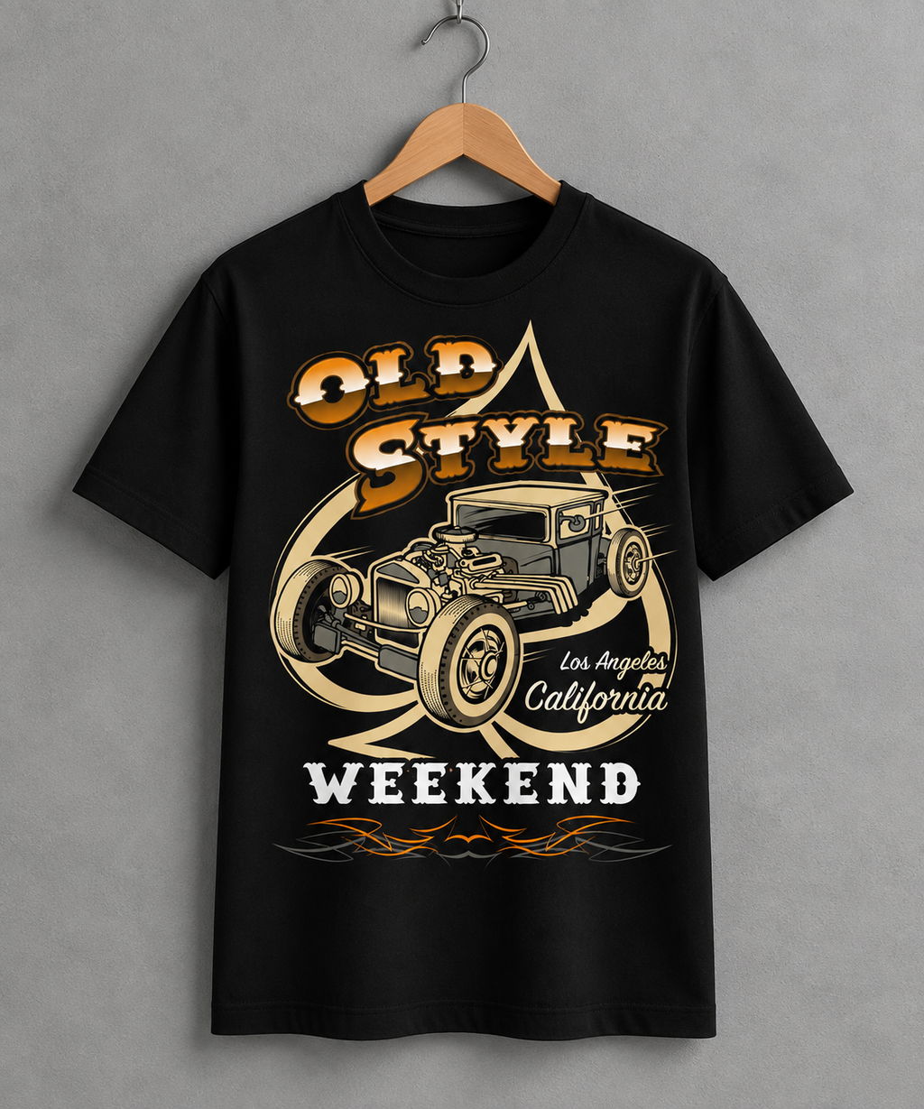 Old Style Weekend Graphic Black T-Shirt