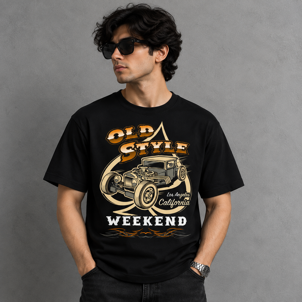 Old Style Weekend Graphic Black T-Shirt