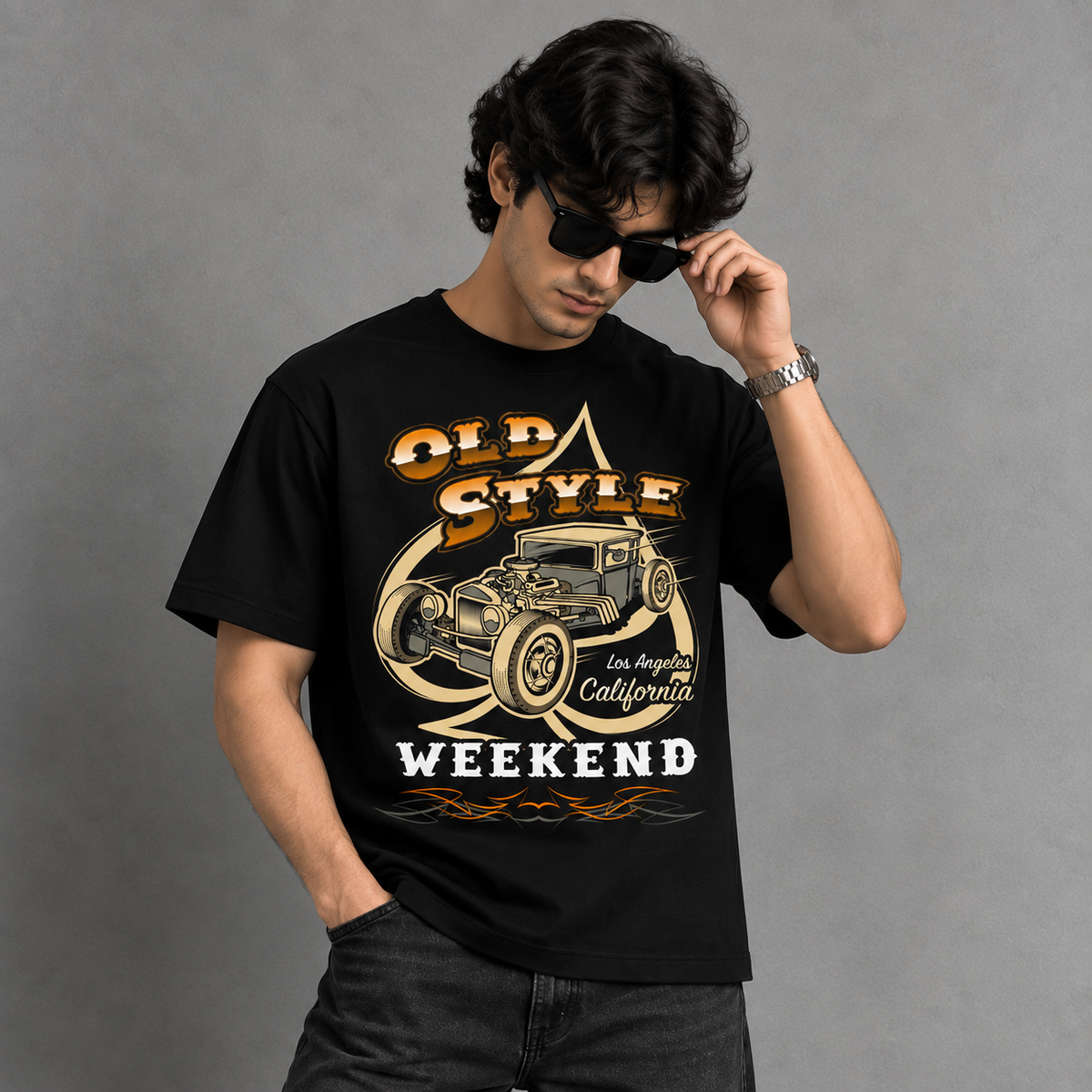 Old Style Weekend Graphic Black T-Shirt
