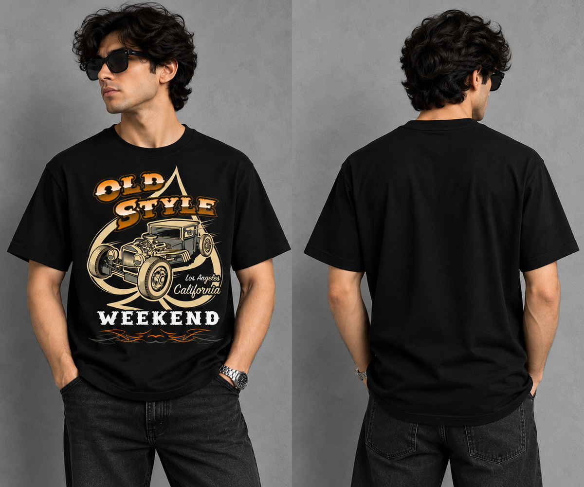 Old Style Weekend Graphic Black T-Shirt