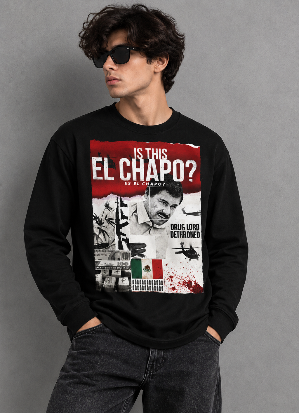 El Chapo Graphic Long-Sleeve Shirt