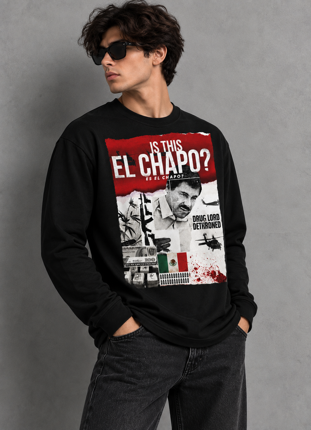 El Chapo Graphic Long-Sleeve Shirt