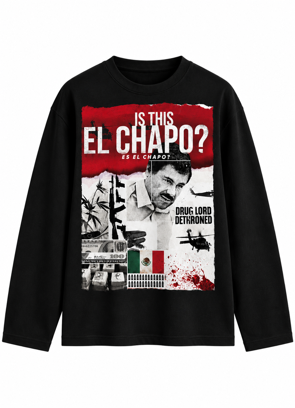 El Chapo Graphic Long-Sleeve Shirt