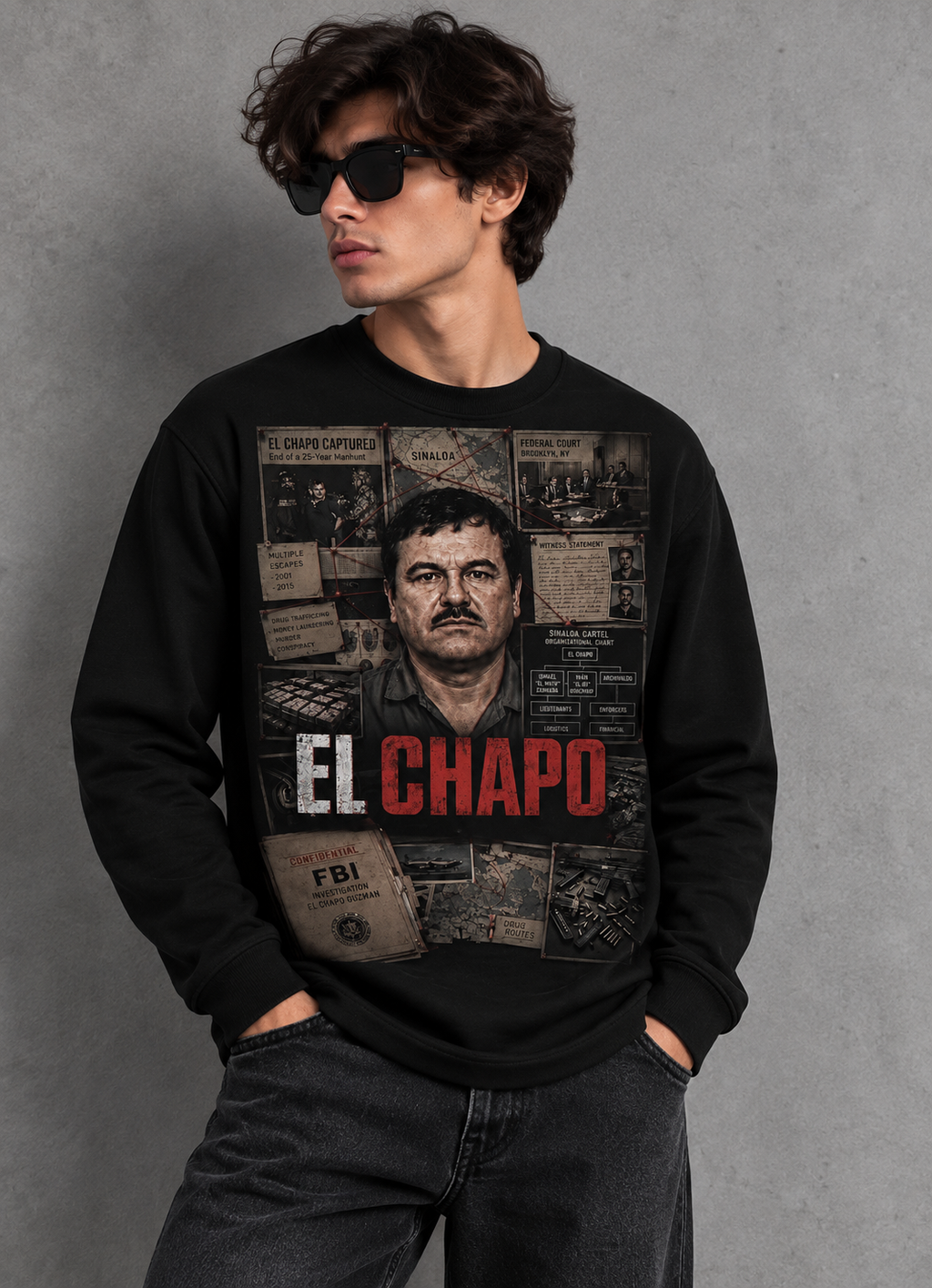 El Chapo Captured Graphic Sweatshirt